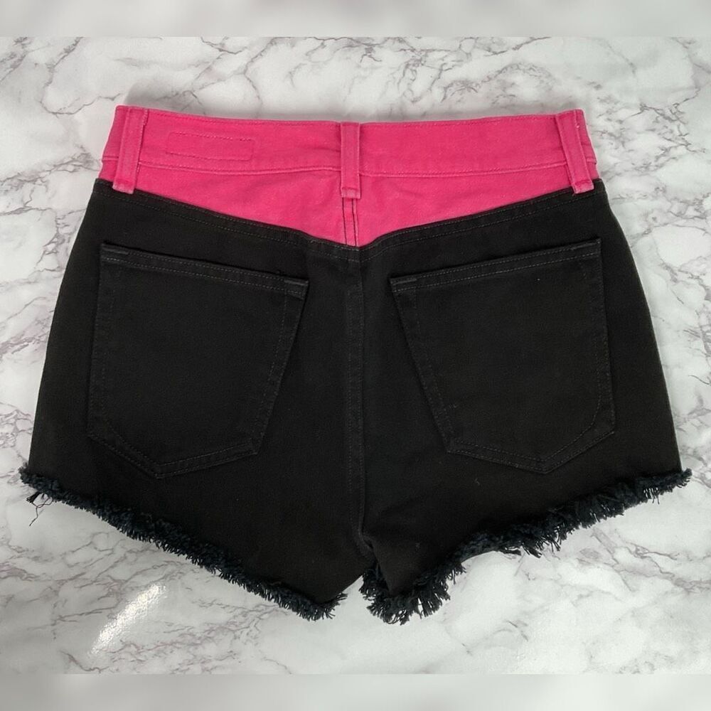 Rag & Bone Custom Cutoff Black Pink Ash Mom Denim Jean Shorts 26 - Picture 4 of 6